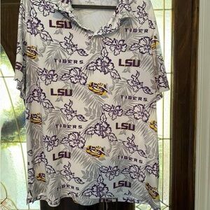 LSU Tigers Floral Polo Shirt